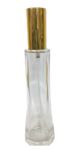 Refillable tall glass perfume bottle 2 oz slick shape