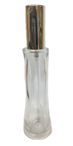 Refillable tall glass perfume bottle 2 oz slick shape